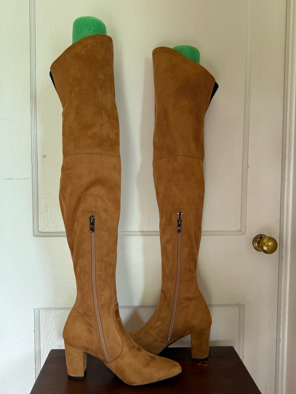Tan “suede” over the knee boots - Picture 5 of 11
